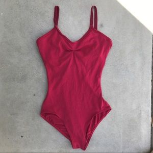 Capezio Red Leotard with Strappy Design Size S/M